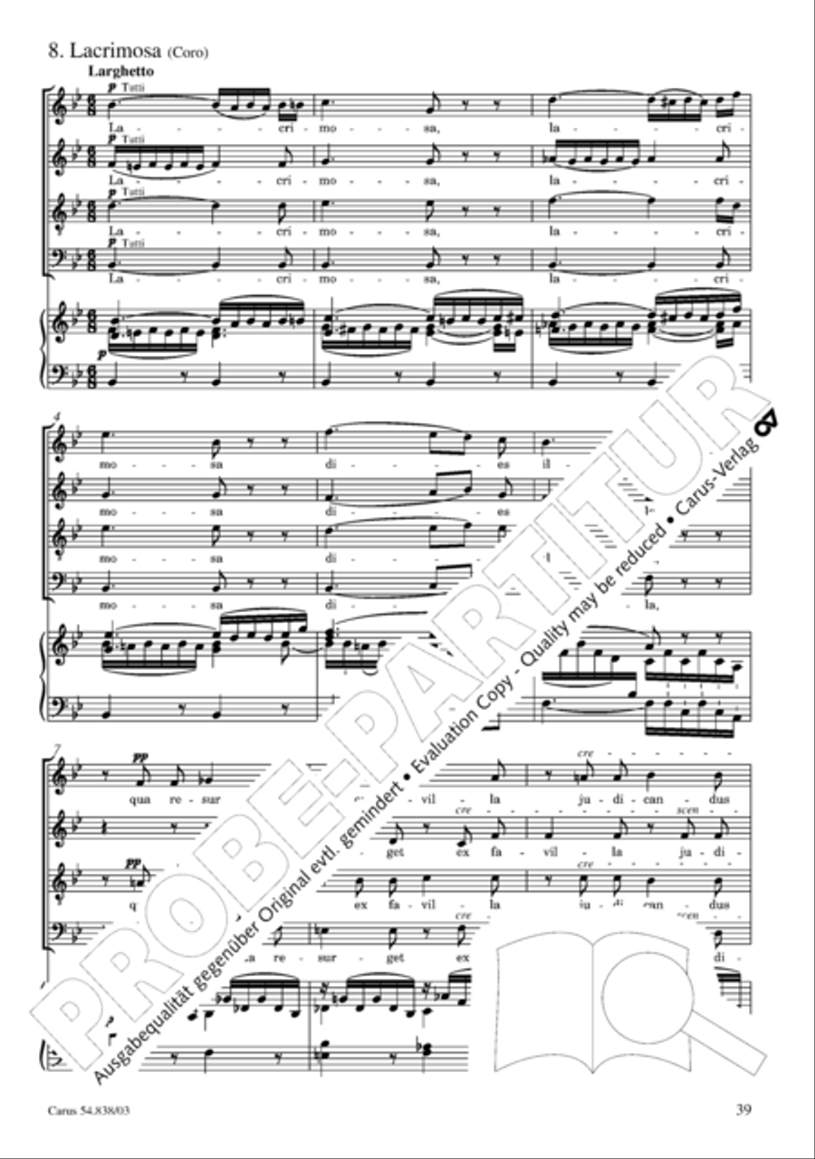 Requiem in B 4-Part scores gallery preview page 44