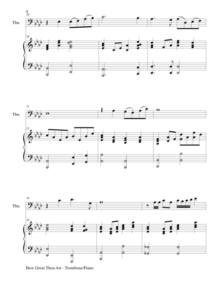 HOW GREAT THOU ART (Trombone/Piano and Trombone Part)