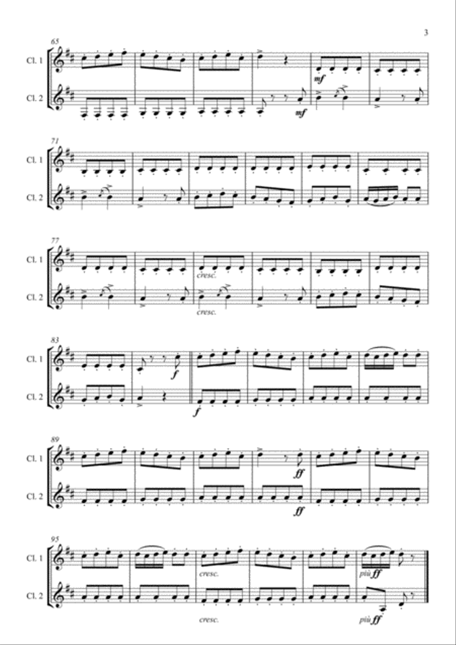 Farandole from L'Arlesienne Suite No. 2 arranged for Clarinet Duet Clarinet Duet scores gallery preview page 5