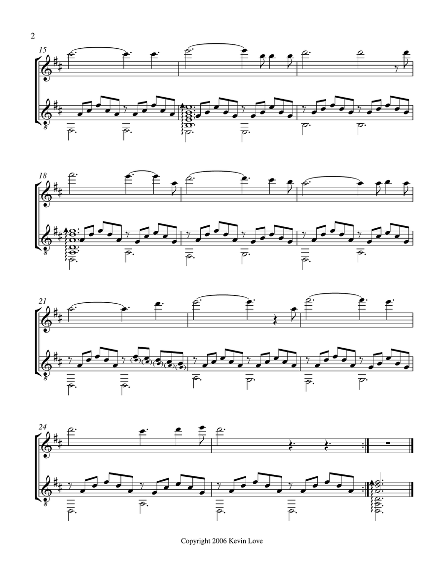 O Holy Night (Violin and Guitar) - Score and Parts String Duet scores gallery preview page 2