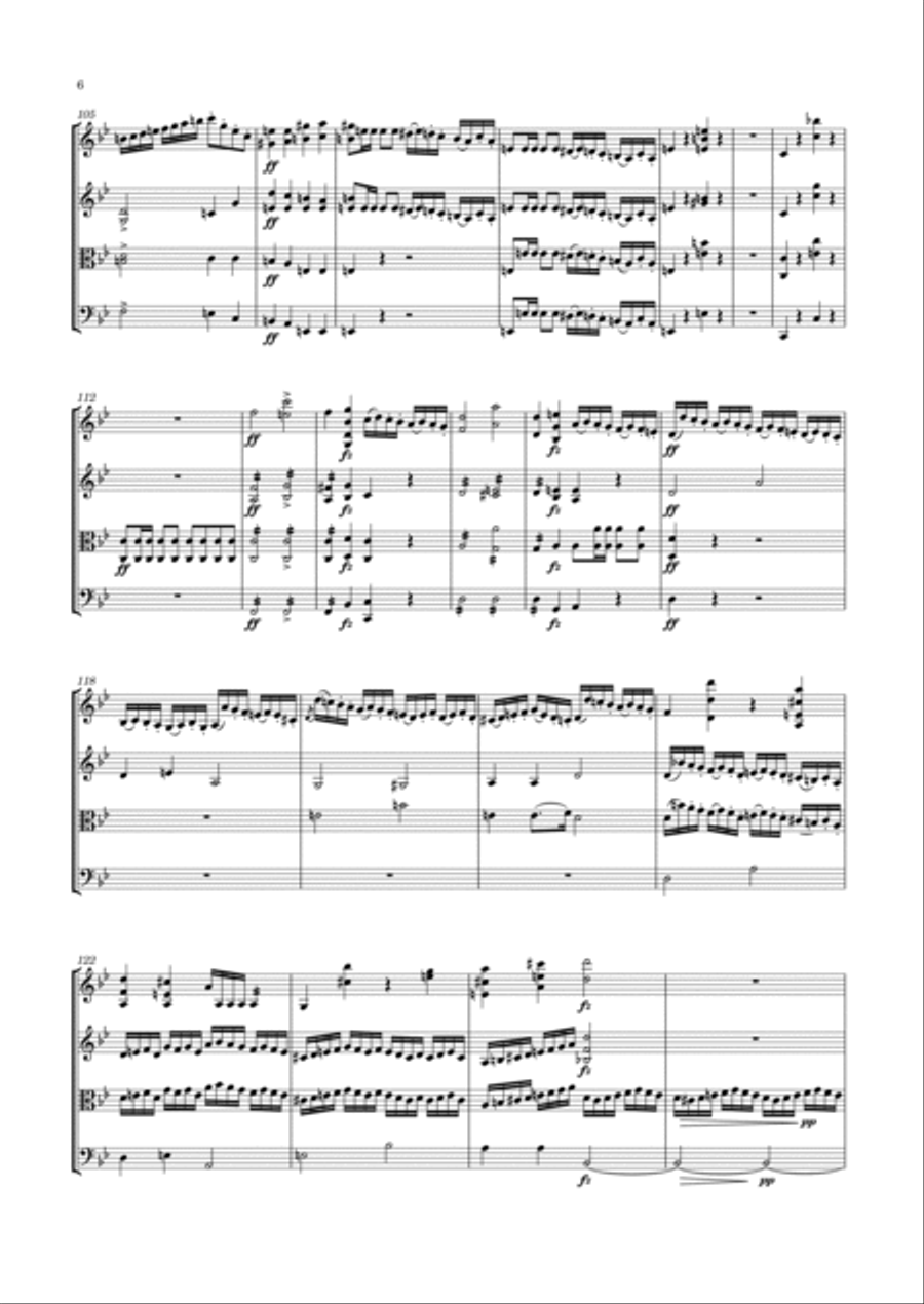Schubert - String Quartet No.3 in B flat major, D.36 String Quartet scores gallery preview page 6