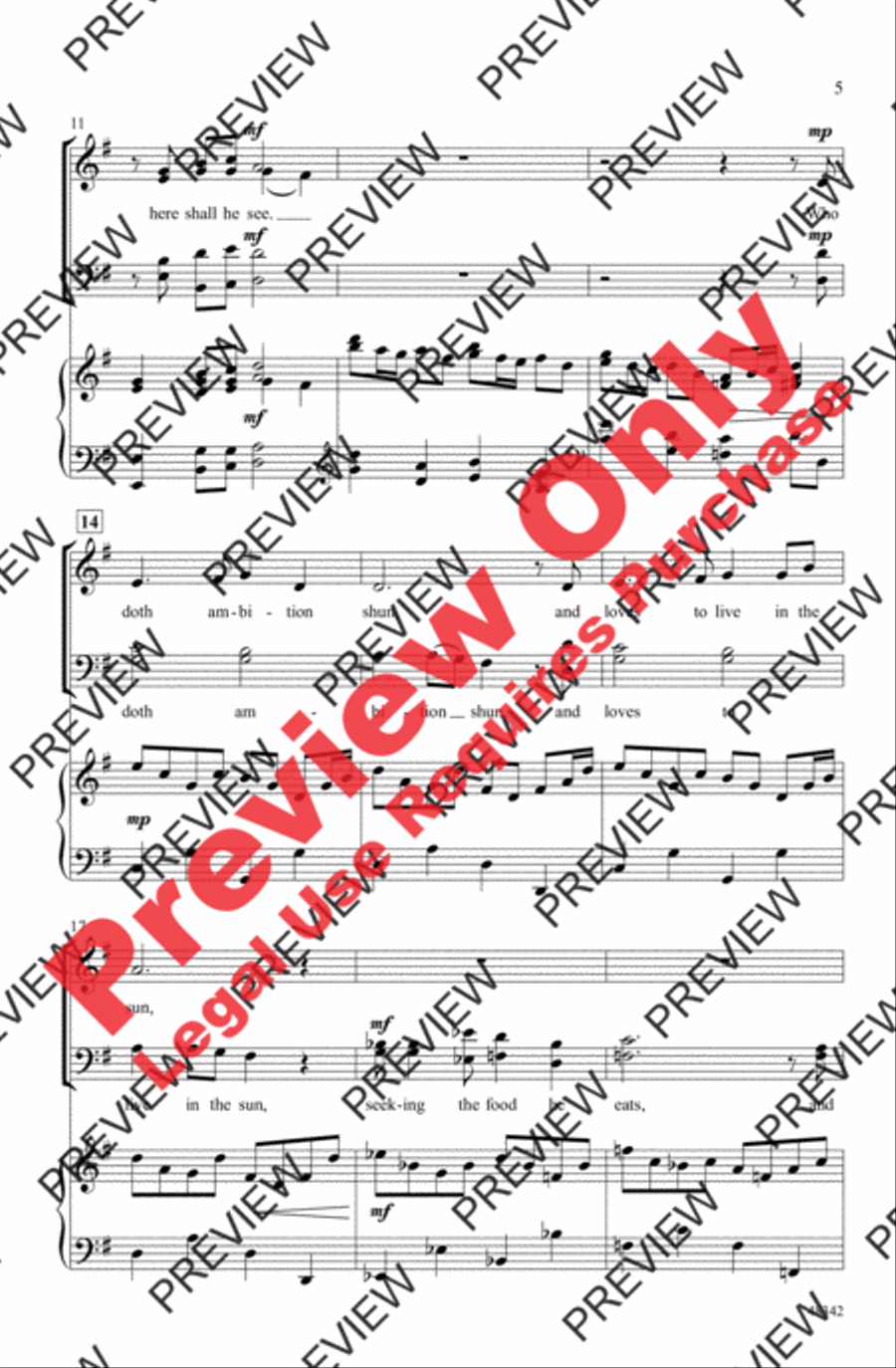 Under the Greenwood Tree 4-Part scores gallery preview page 4