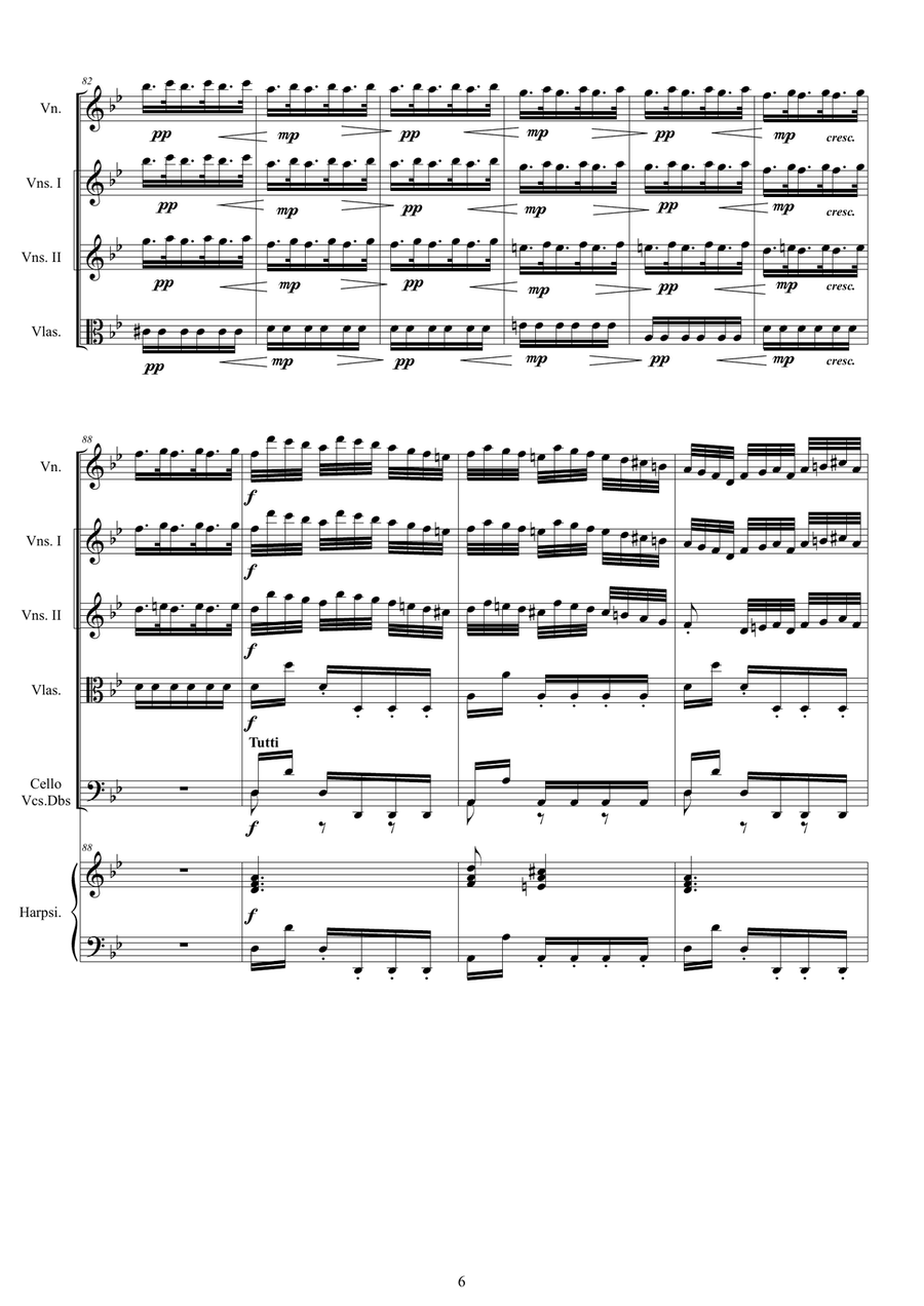 Vivaldi - Violin Concerto No.2 in G minor RV 315 (Summer) Op.8 for Violin, Strings and Harpsichord Chamber Orchestra scores gallery preview page 6