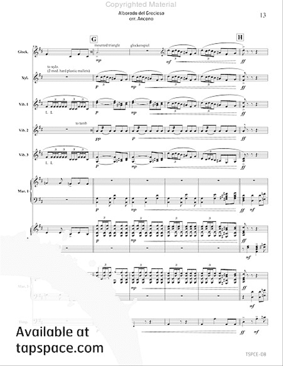 Alborada del Gracioso Percussion Ensemble scores gallery preview page 16