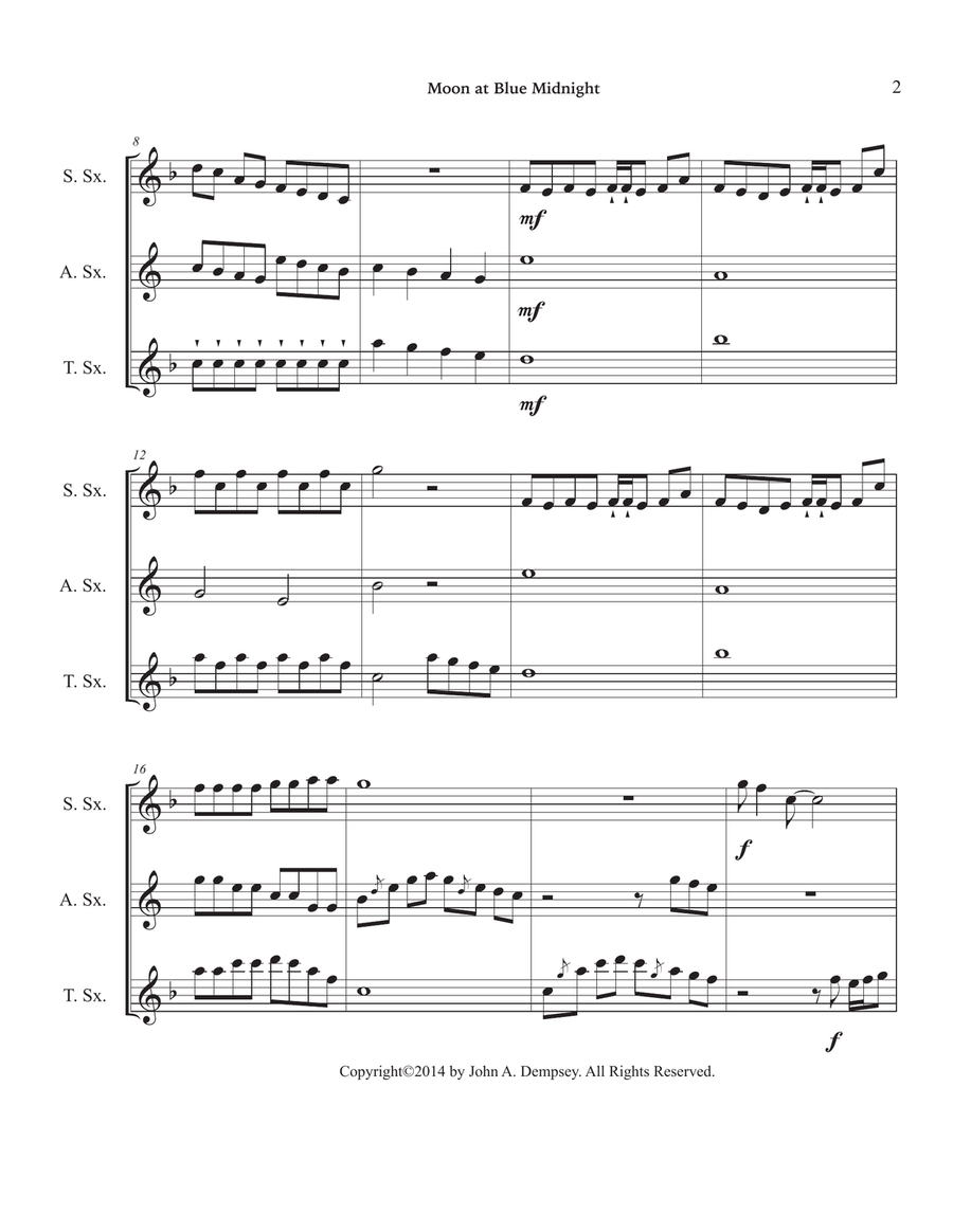 Moon at Blue Midnight (Sax Trio: SAT) SAT scores gallery preview page 6
