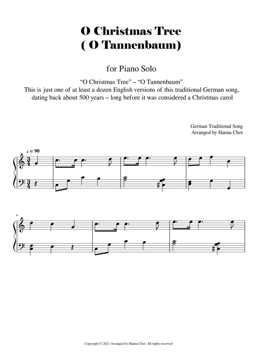O Christmas Tree (O Tannenbaum) - Traditional Christmas Song for Piano Solo /Easy Level image number null