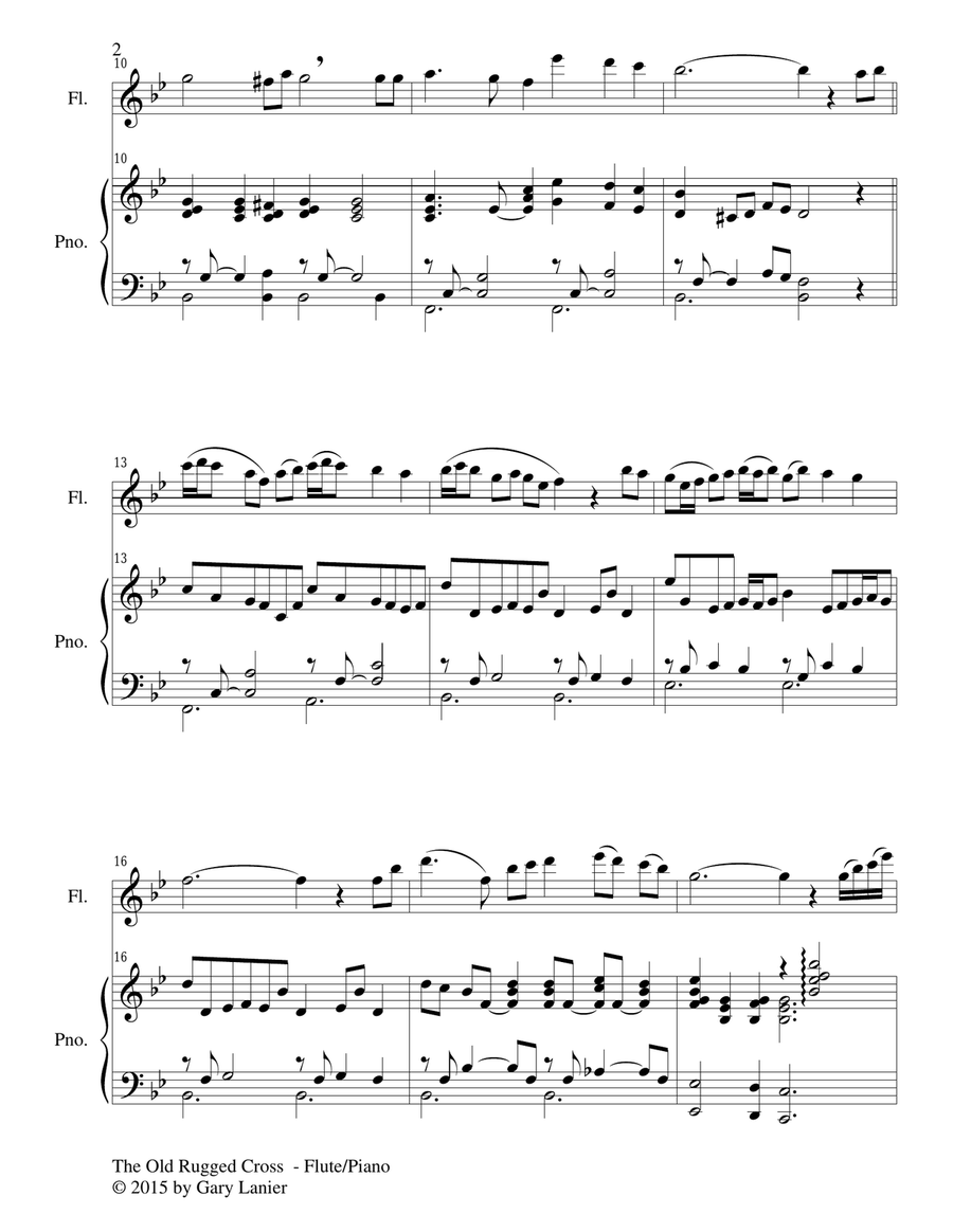 INSPIRATIONAL HYMNS, SET I (Duets for Flute & Piano) Woodwind Duet scores gallery preview page 4