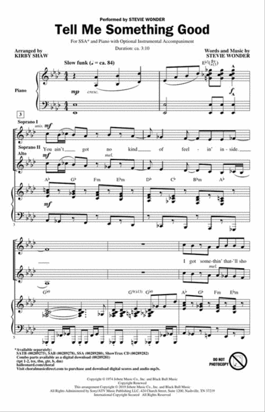Tell Me Something Good SSA scores gallery preview page 3
