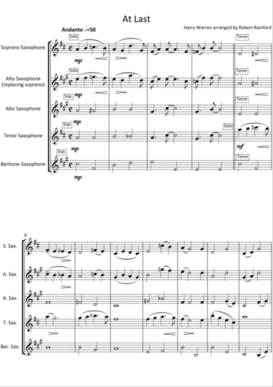 At Last Woodwind Quartet scores gallery preview page 1