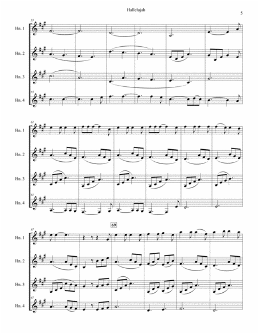 Hallelujah Hallelujah Brass Ensemble scores gallery preview page 5