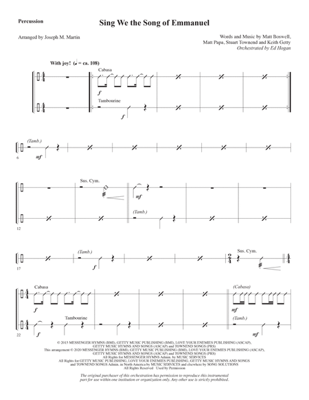 Sing We the Song of Emmanuel (arr. Joseph M. Martin) - Percussion