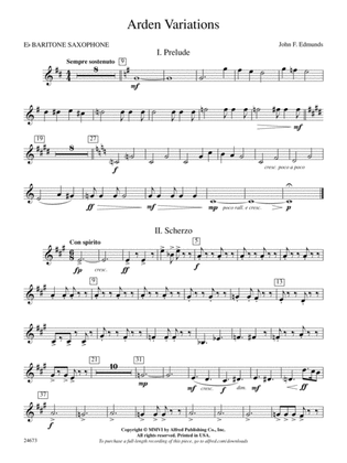 Arden Variations: E-flat Baritone Saxophone