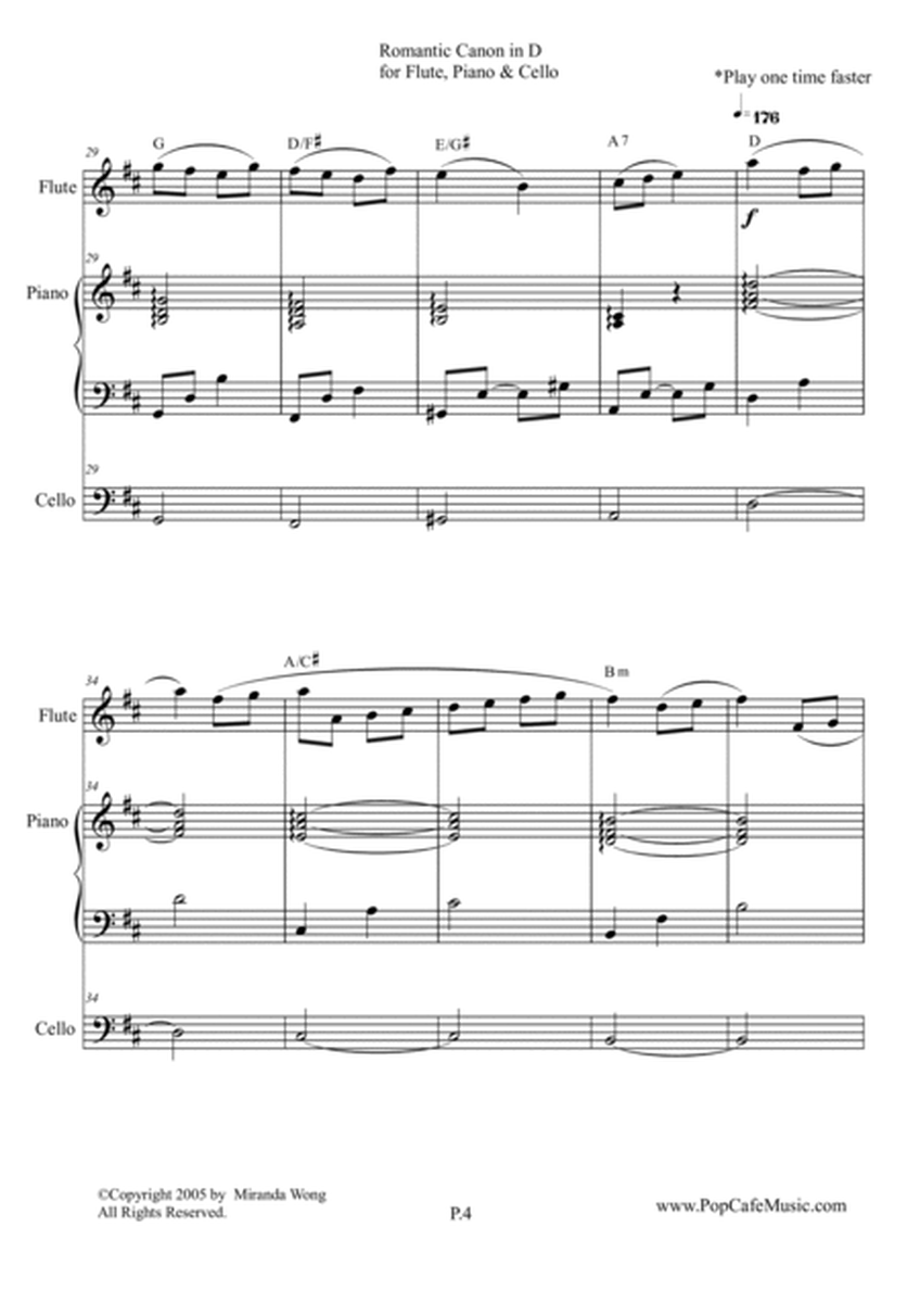 Romantic Canon in D for Flute, Piano & Cello