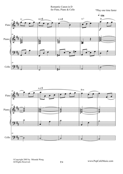Romantic Canon in D for Flute, Piano & Cello