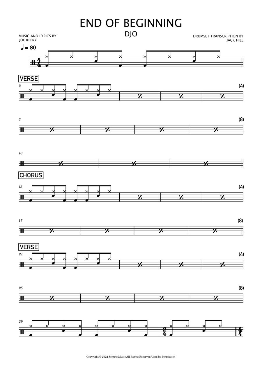 End Of Beginning Drum Set scores gallery preview page 1