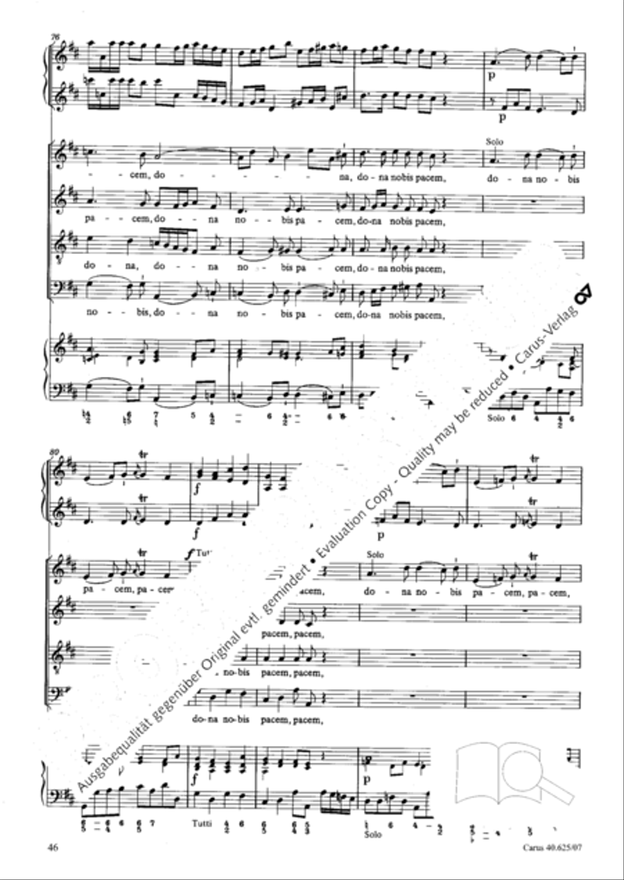 Missa brevis in D Major, K. 194 4-Part scores gallery preview page 47