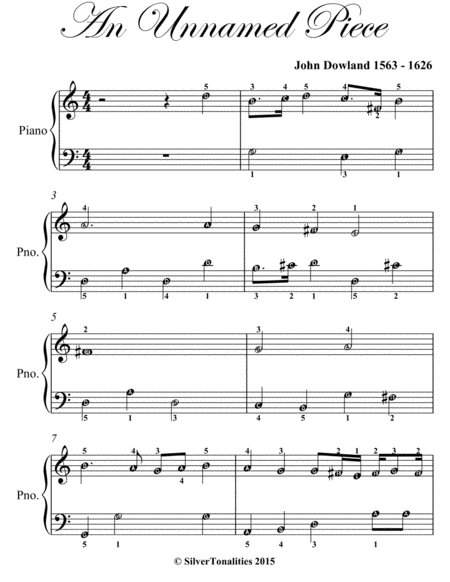 An Unnamed Piece Easy Piano Sheet Music
