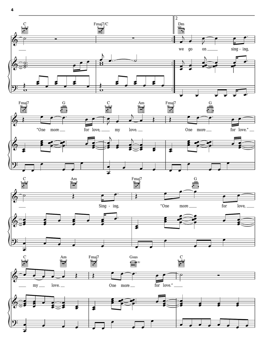One More For Love One More For Love Piano, Vocal, Guitar scores gallery preview page 4