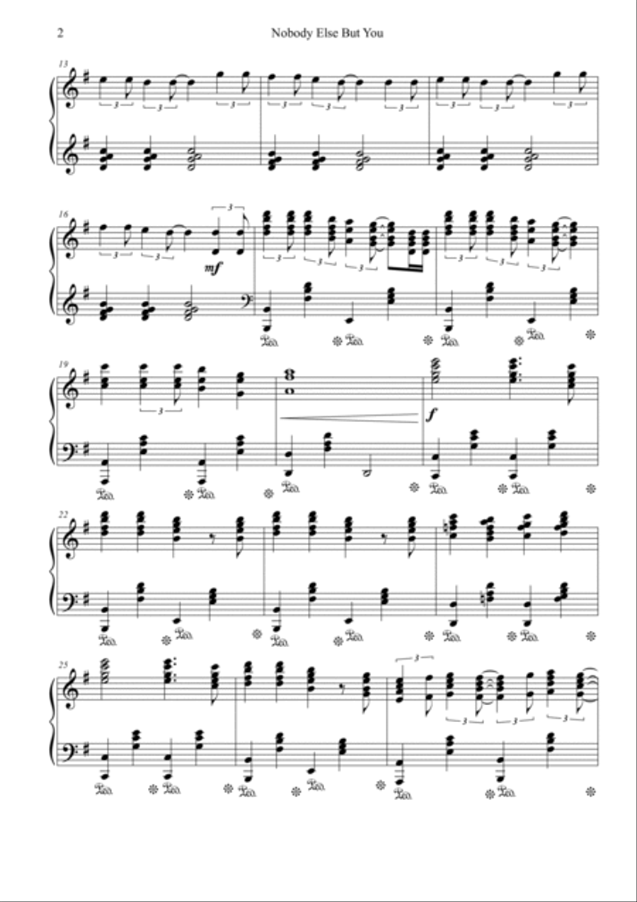 Nobody Else But You Piano Solo scores gallery preview page 2