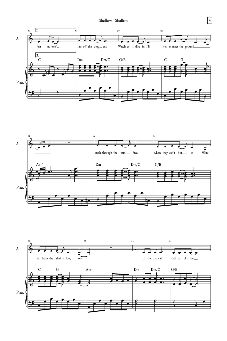 Shallow A Cappella scores gallery preview page 3