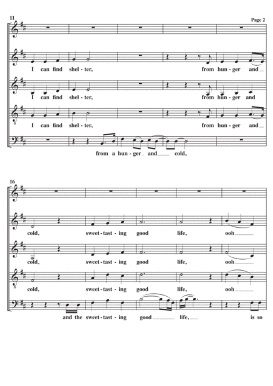 Way Over Yonder 4-Part scores gallery preview page 2