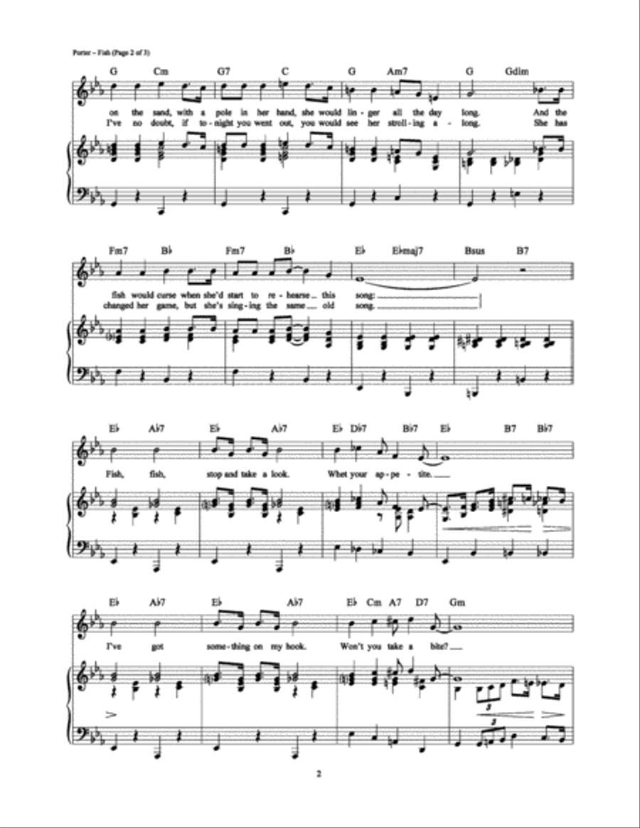 Fish Piano, Vocal, Guitar scores gallery preview page 2