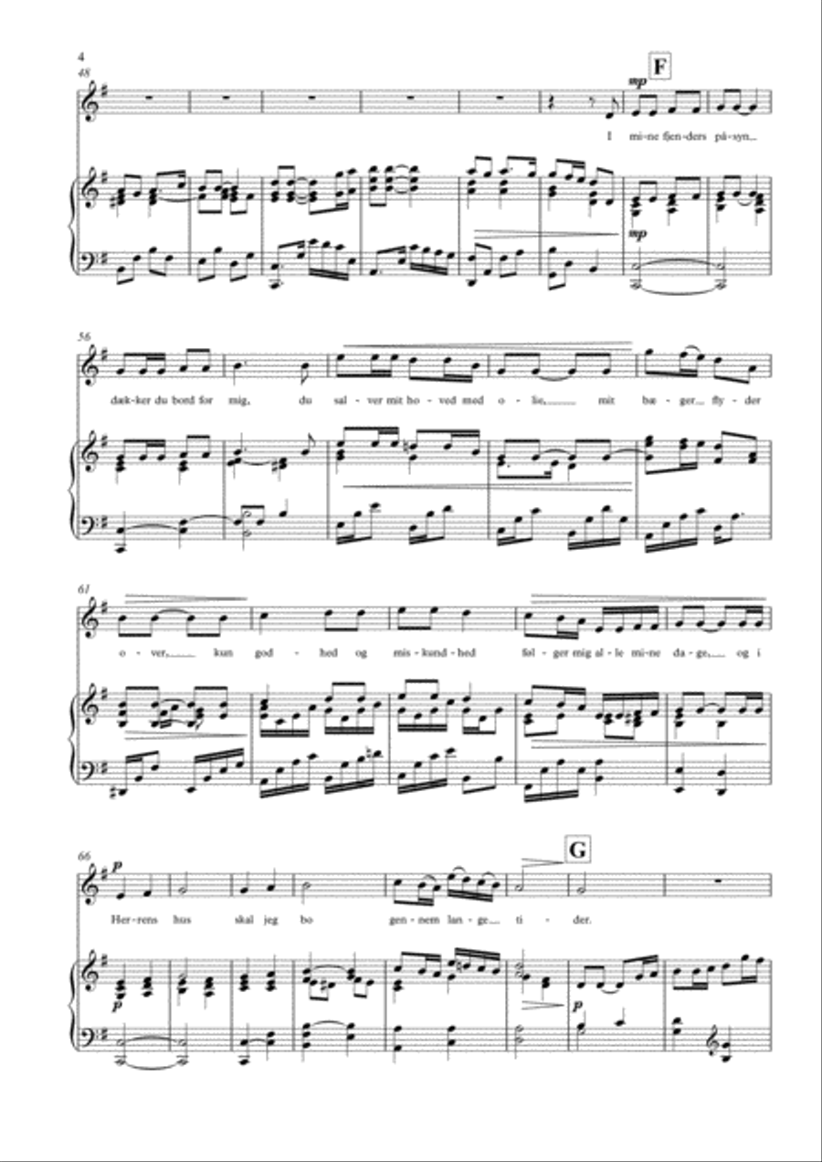 Herren er min hyrde (høj stemme + klaver) Voice scores gallery preview page 4