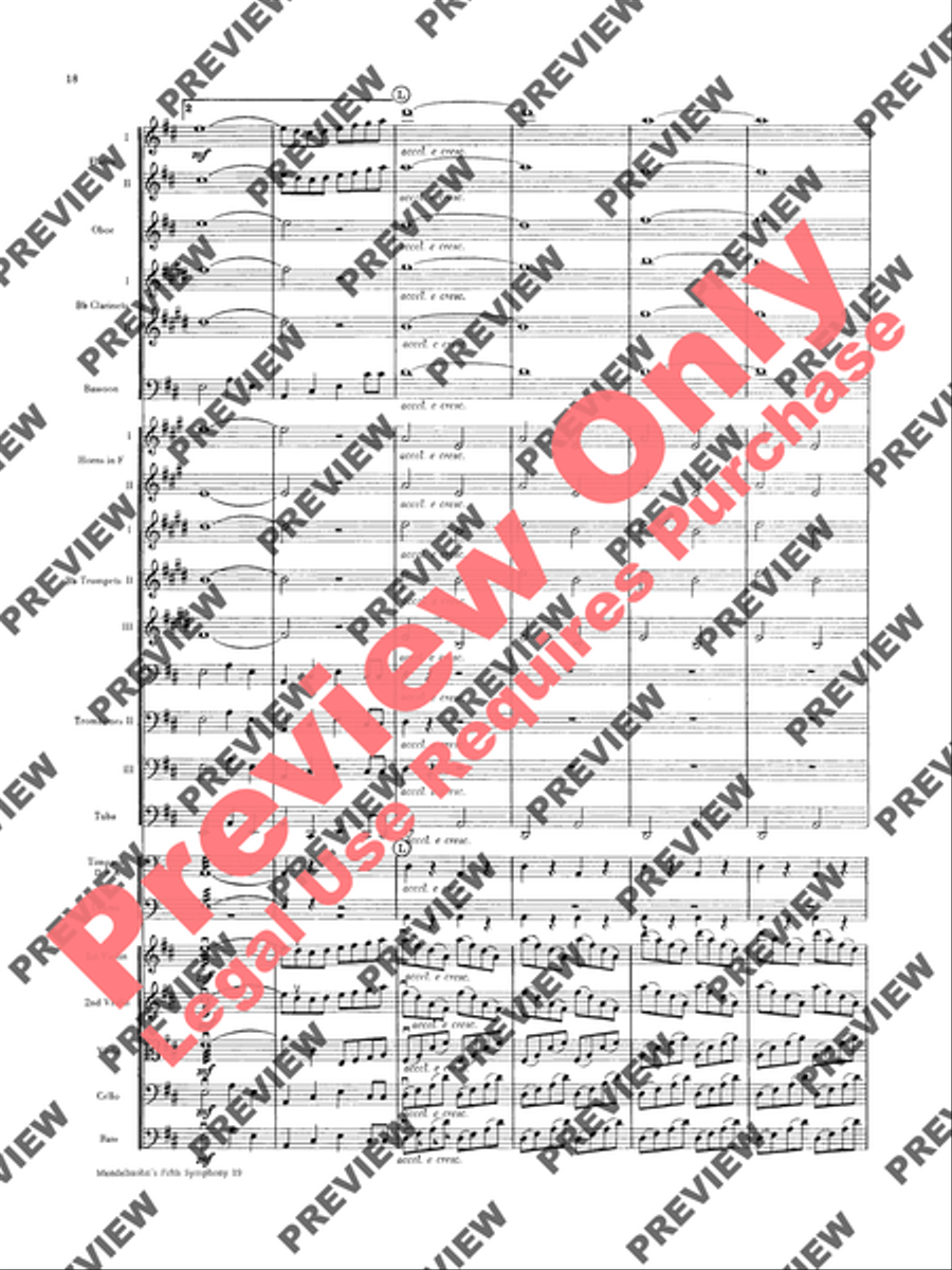 Mendelssohn's 5th Symphony Reformation, 4th Movement Full Orchestra scores gallery preview page 19
