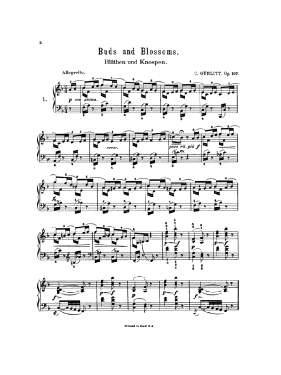 Gurlitt: Buds and Blossoms, Op. 107 Piano Solo scores gallery preview page 1