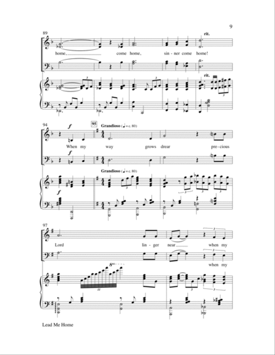 Lead Me Home (Precious Lord, Take My Hand) with Softly and Tenderl-Digital Version Choir scores gallery preview page 9
