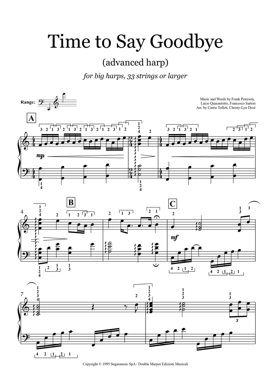 Time To Say Goodbye Celtic Harp scores gallery preview page 2