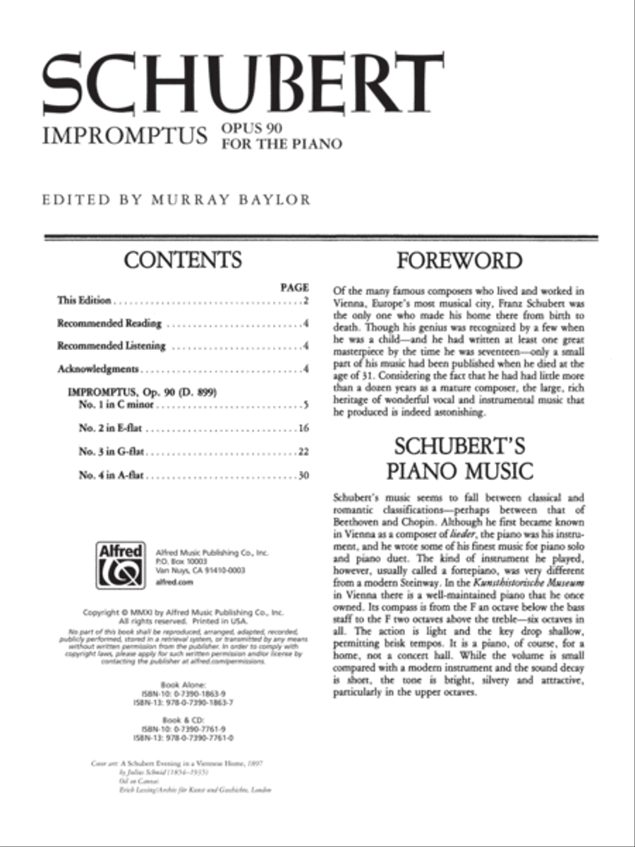 Schubert -- Impromptus, Op. 90 Piano Solo scores gallery preview page 2