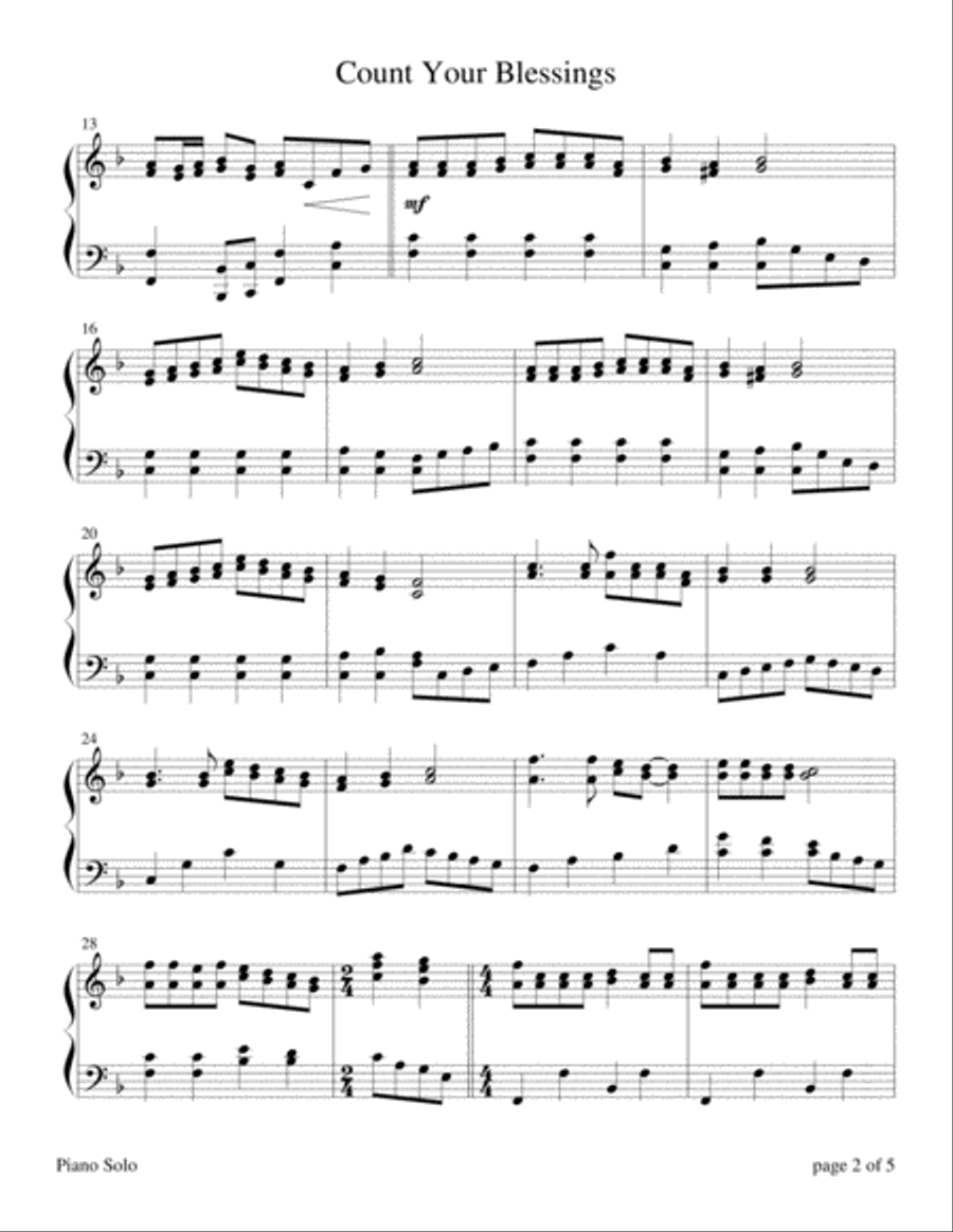 The Four Seasons Hymn Medleys: Count Your Blessings Piano Solo scores gallery preview page 2