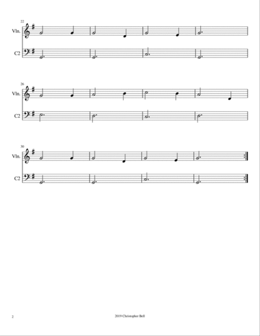 We Three Kings - Easy Violin/Cello Duet String Duet scores gallery preview page 3