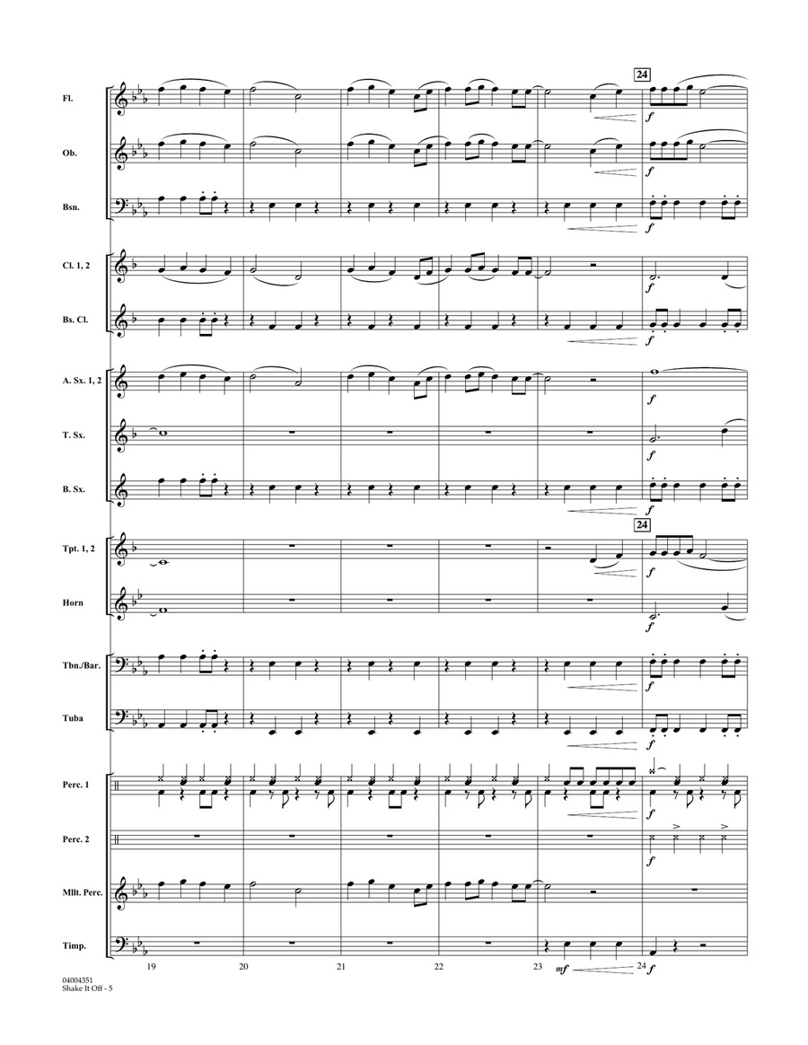 Shake It Off - Conductor Score (Full Score) Concert Band scores gallery preview page 5