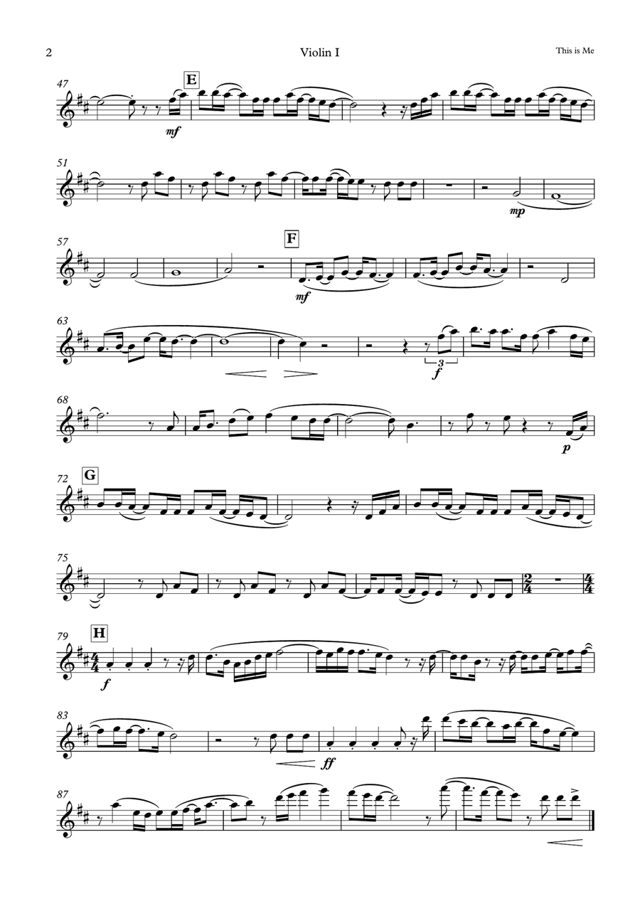 This Is Me String Quartet scores gallery preview page 6