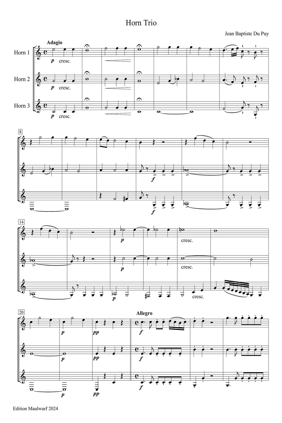 Horn Trio Horn Trio Brass Trio scores gallery preview page 1