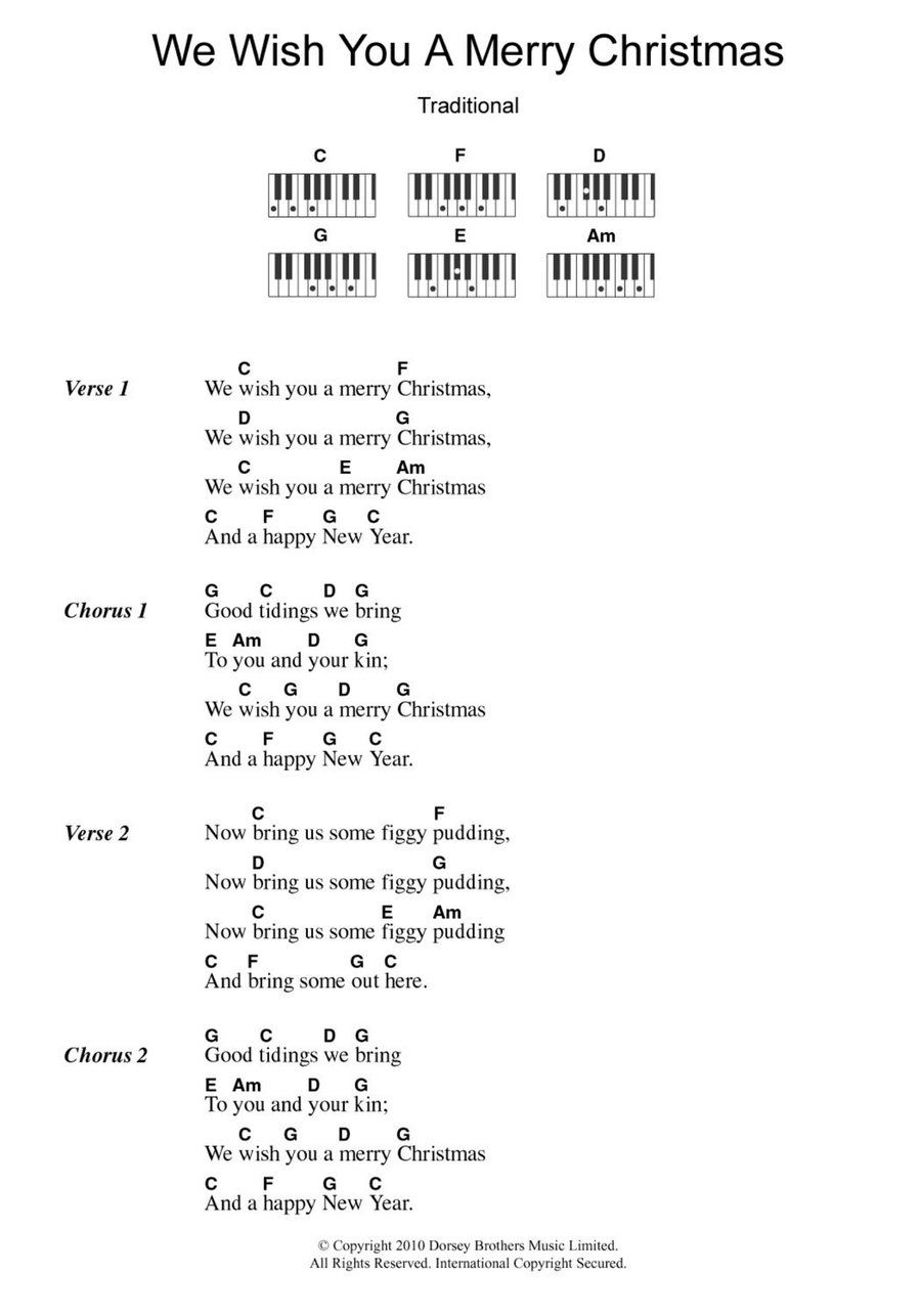 We Wish You A Merry Christmas Piano Solo scores gallery preview page 1