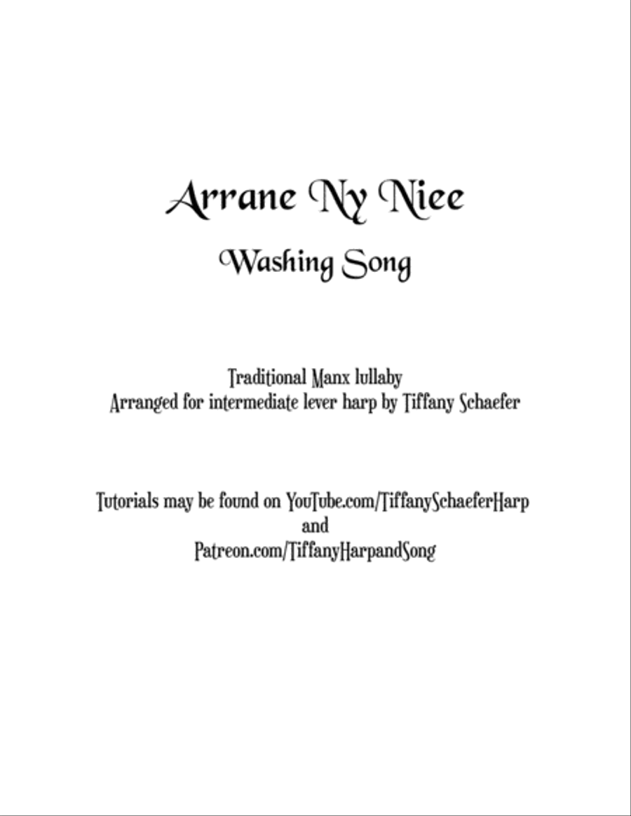 Arrane Ny Niee / Washing Song: Late Intermediate Harp Harp scores gallery preview page 1