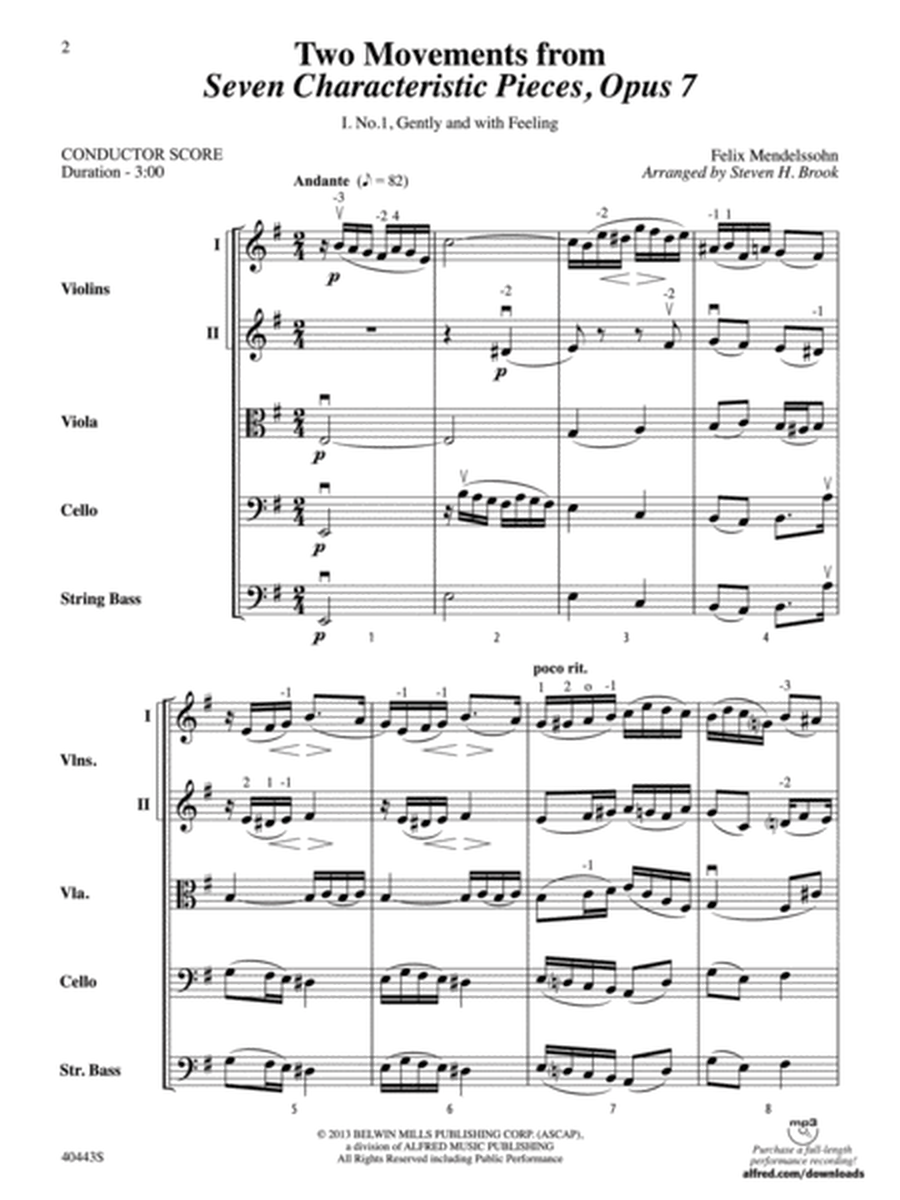 Two Movements from Seven Characteristic Pieces, Op. 7: Score