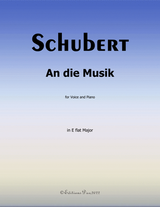 Book cover for An die Musik, by Schubert, in E flat Major