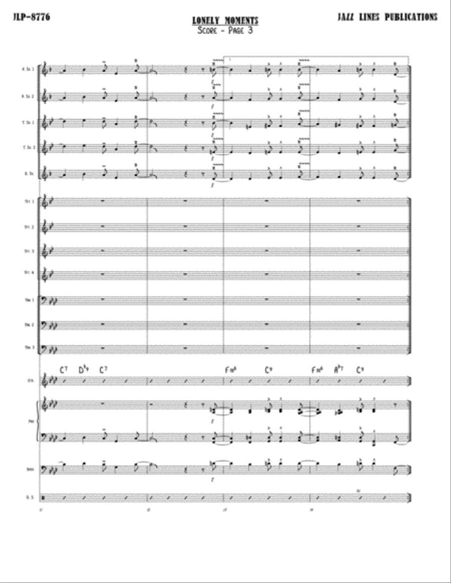 Lonely Moments Big Band scores gallery preview page 6