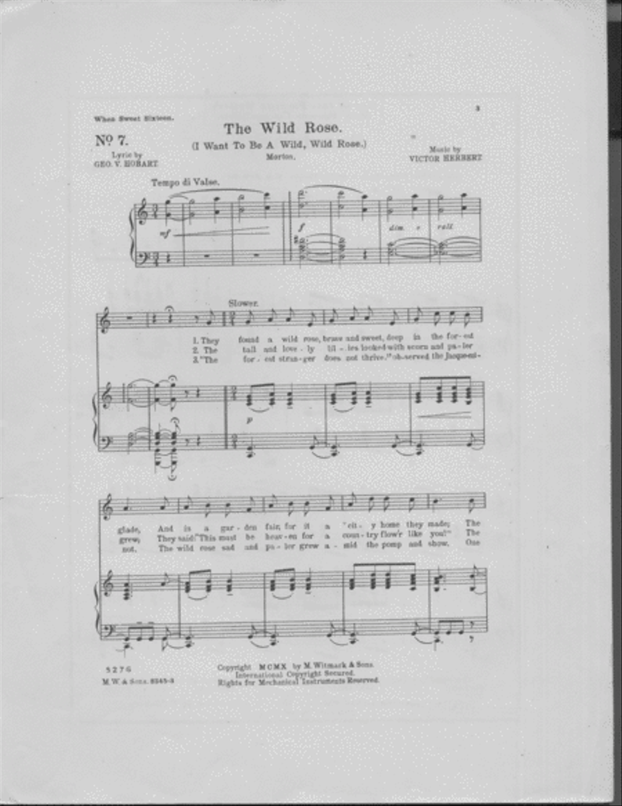 The Wild Rose (I Want to Be a Wild, Wild Rose) Voice scores gallery preview page 2