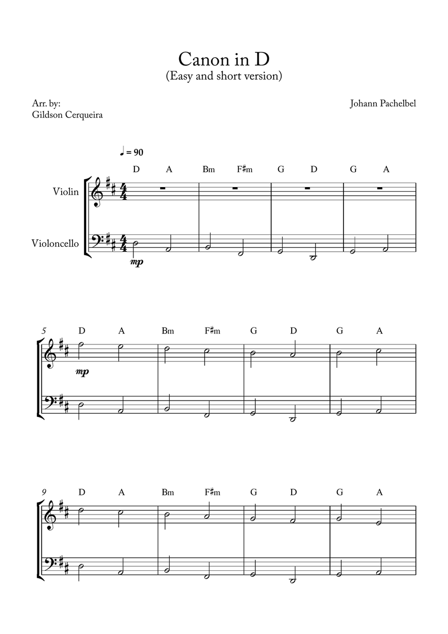 Canon in D String Duet scores gallery preview page 1