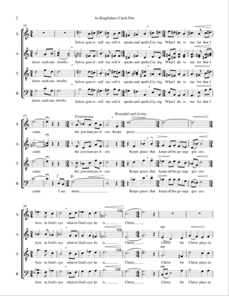As Kingfishers Catch Fire A Cappella scores gallery preview page 2