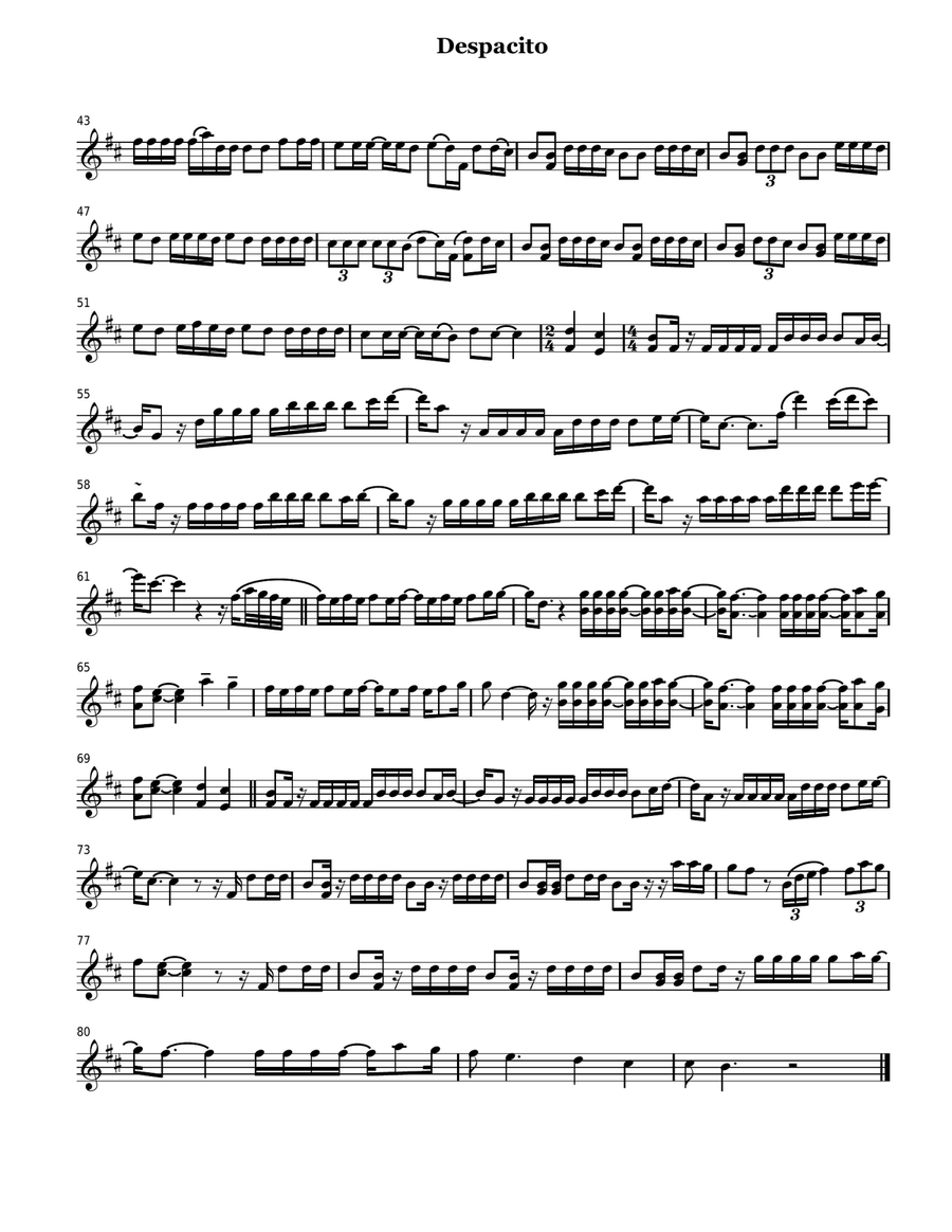 Despacito Violin Solo scores gallery preview page 2