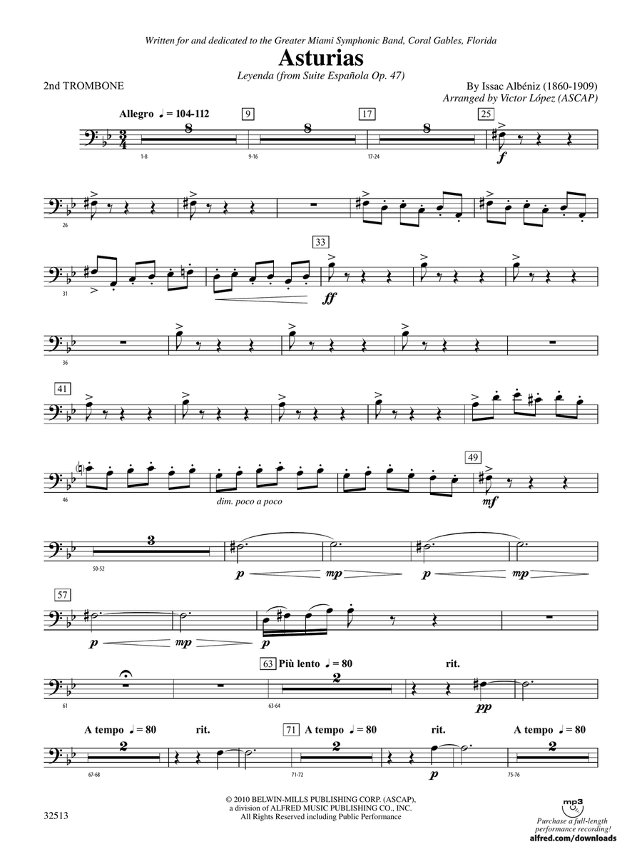 Asturias: 2nd Trombone