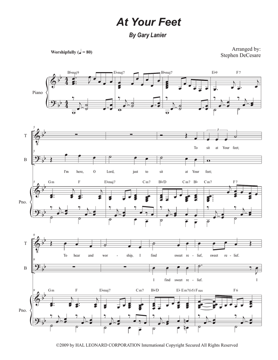 At Your Feet At Your Feet Tenor Voice scores gallery preview page 1