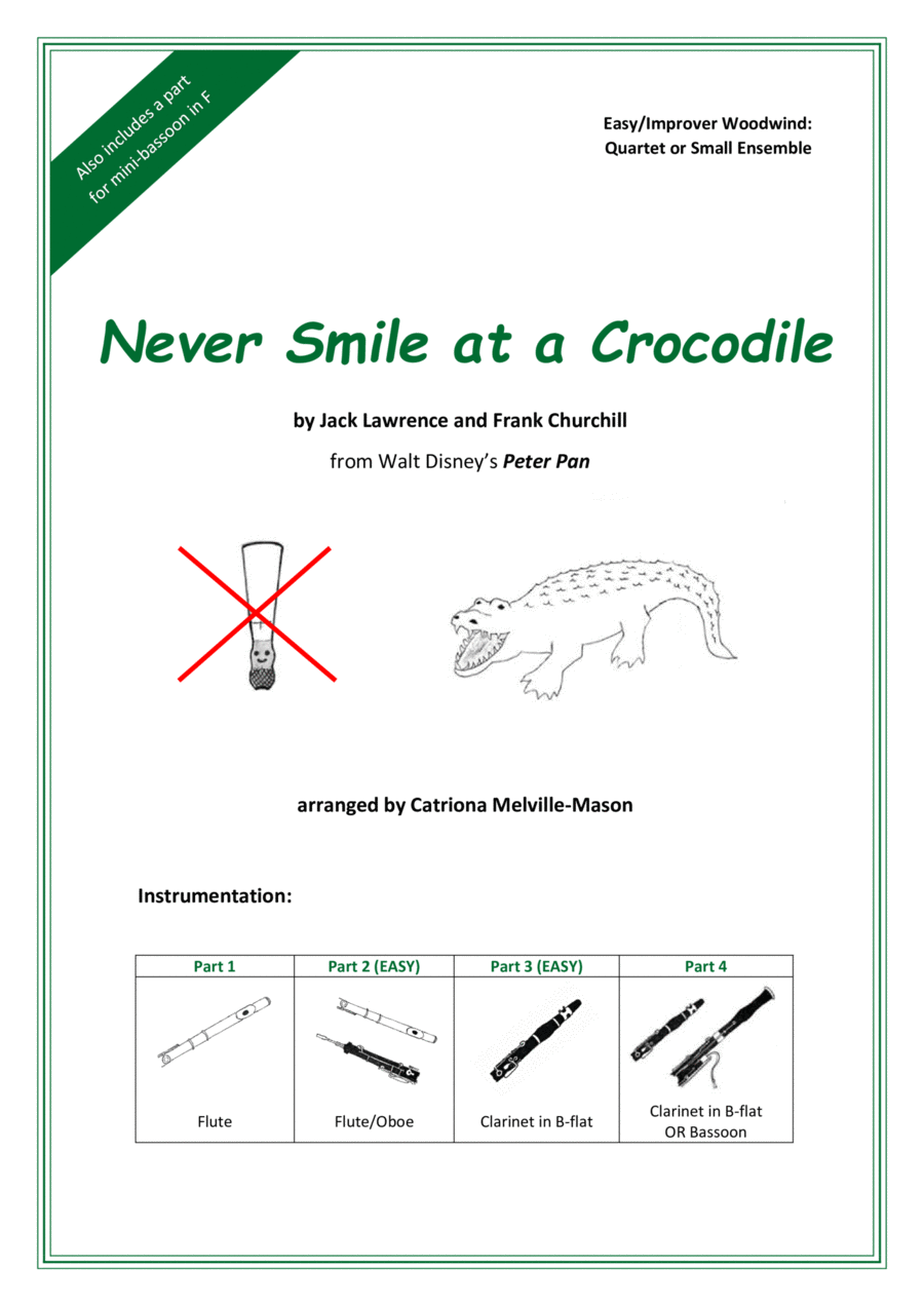 Never Smile At A Crocodile Woodwind Ensemble scores gallery preview page 1