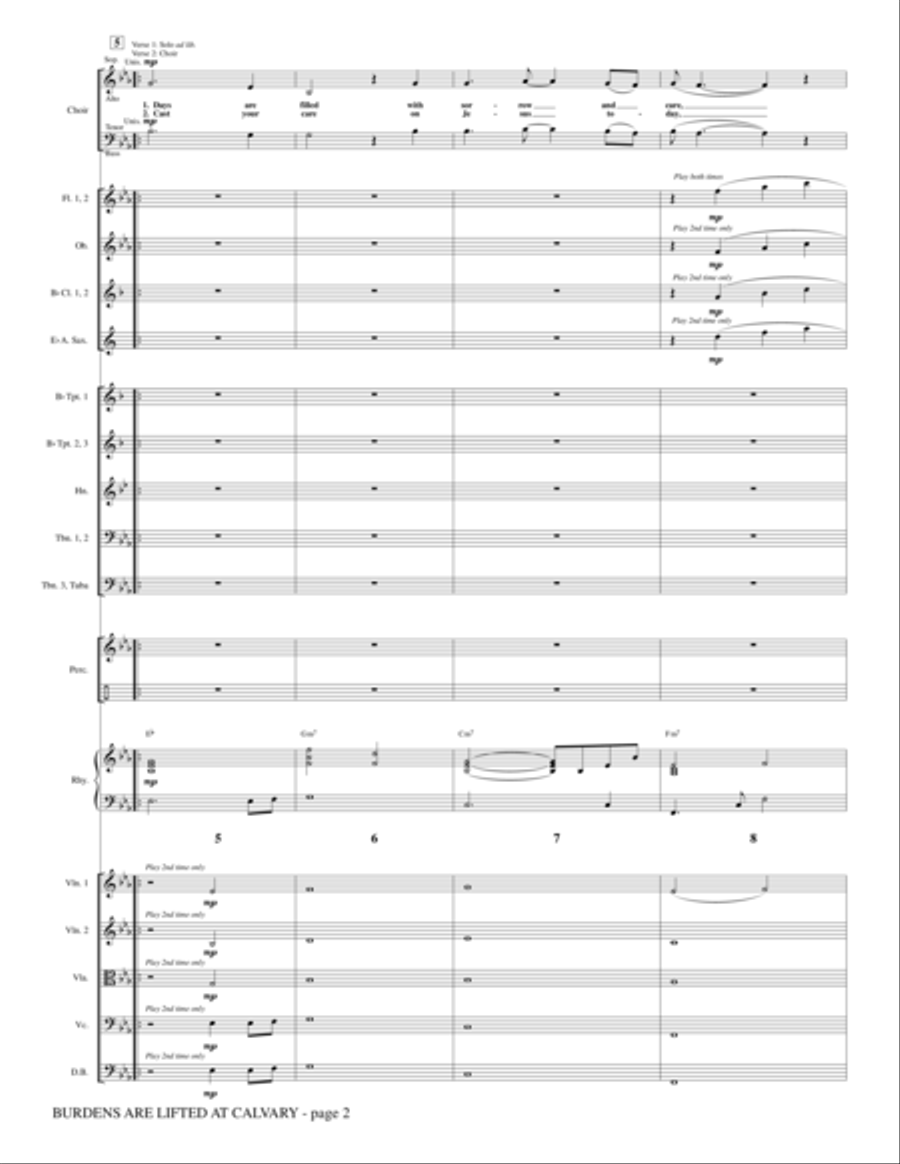 Burdens Are Lifted At Calvary - Full Score Choir scores gallery preview page 2